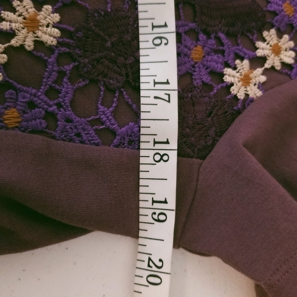 LOGO lounge Small purple crochet lace tunic blouse pockets‎ Artist Smock - Picture 11 of 12